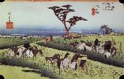 unknow artist Chiriu out of the series the 53 stations of the Tokaido oil painting on canvas